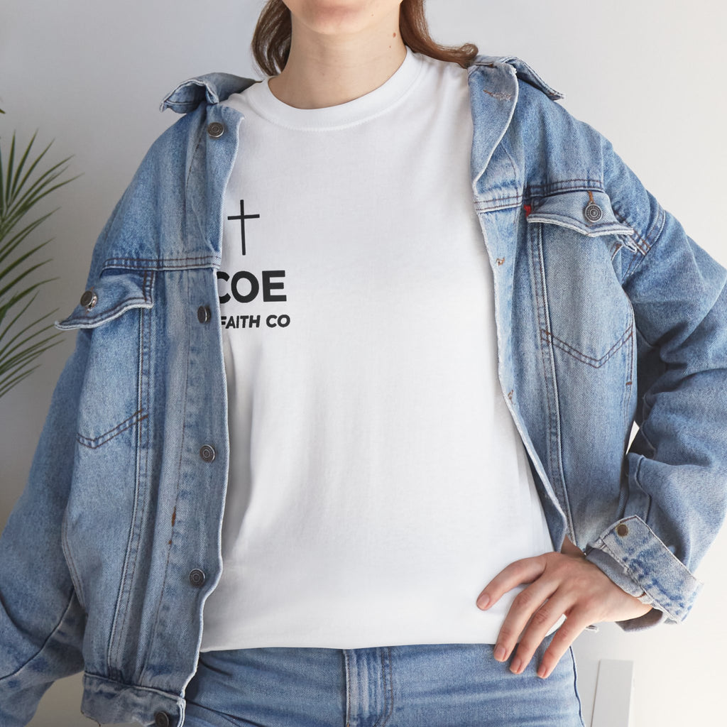 Coe Faith Co. Signature Tee | Faith-Based Christian T-Shirt | Walking by Faith Not by Sight