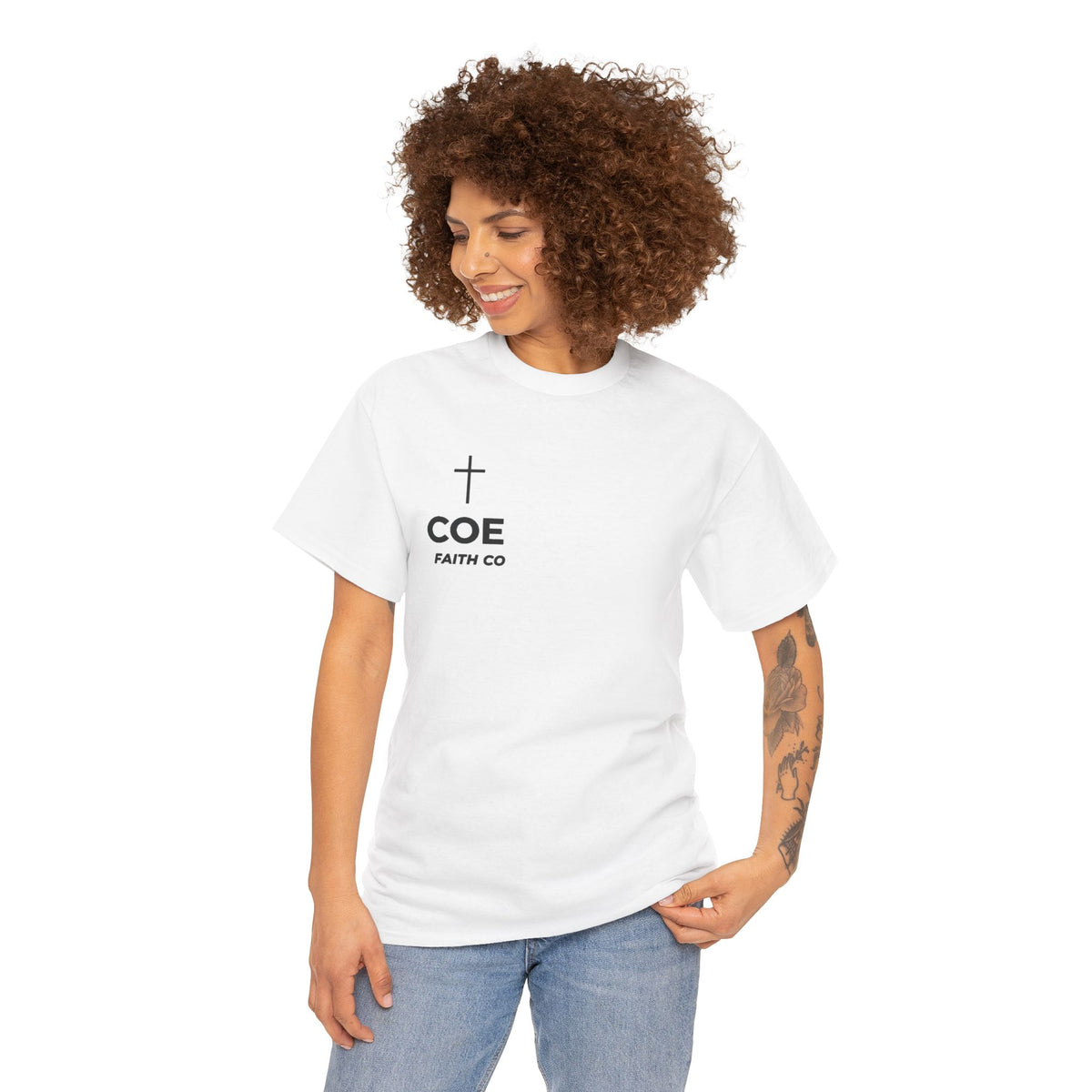 Coe Faith Co. Signature Tee | Faith-Based Christian T-Shirt | Walking by Faith Not by Sight