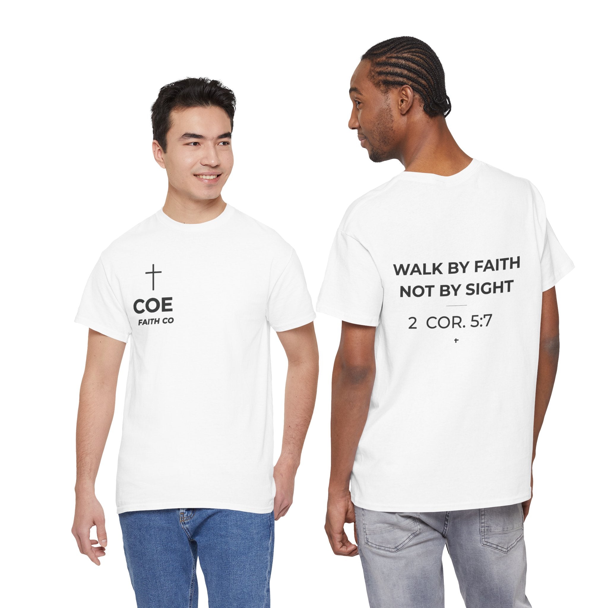 Coe Faith Co. Signature Tee | Faith-Based Christian T-Shirt | Walking by Faith Not by Sight